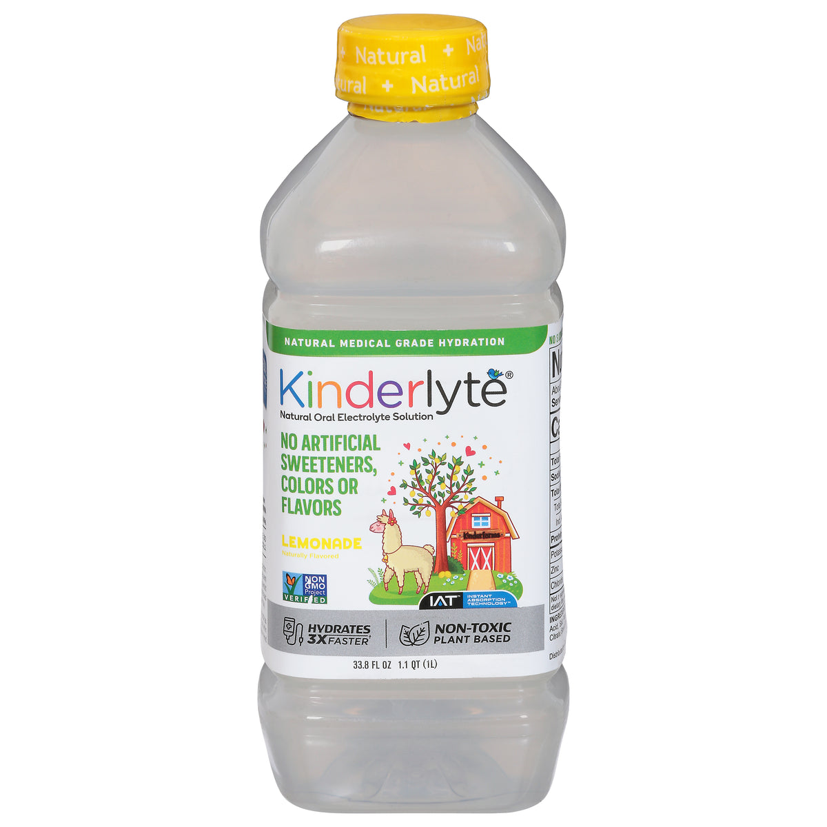Kinderlyte Natural Oral Lemonade Electrolyte Solution 33.8 fl oz - Case of 6