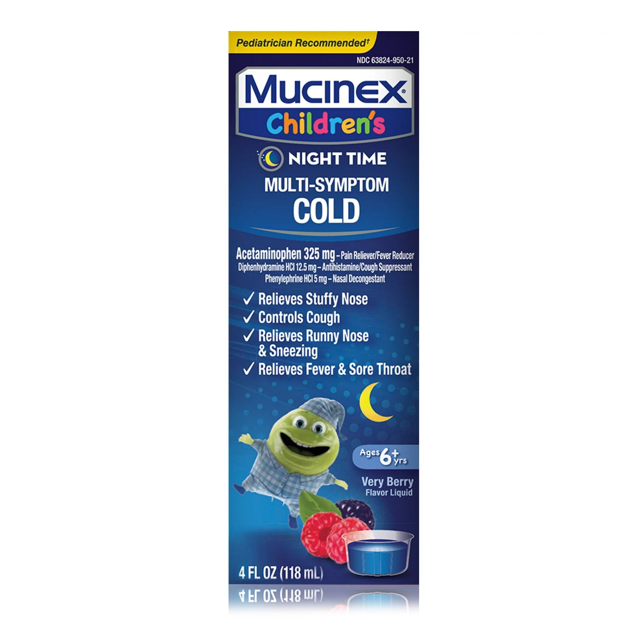 RB Health US LLC - Children's Cold and Cough Relief Children's Mucinex® Nighttime Multi-Symptom Cold 325 mg - 12.5 mg - 5 mg / 10 mL Strength Liquid 4 oz. [1/EA]