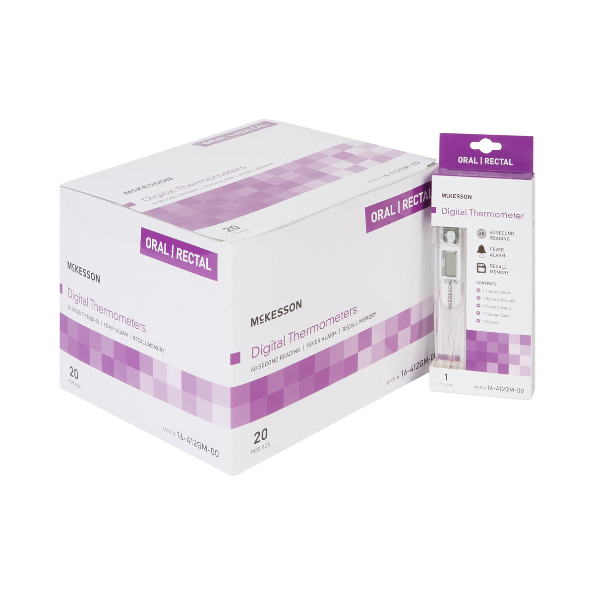 McKesson Brand - Digital Stick Thermometer McKesson Oral / Rectal / Axillary Probe Handheld [1/EA] (491097_EA)