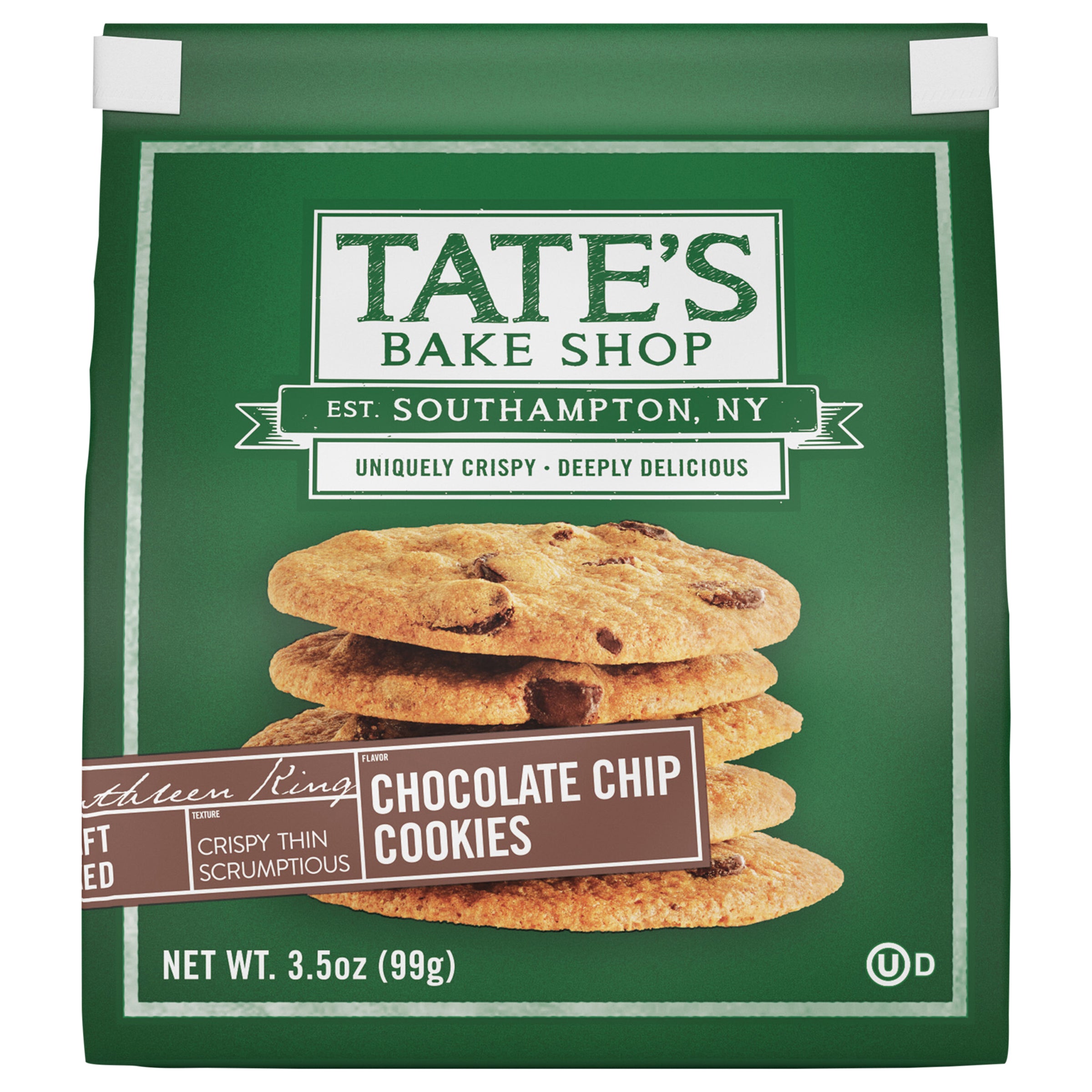 Tate's Bake Shop Chocolate Chip Cookies, 3.5 oz - Case of 12