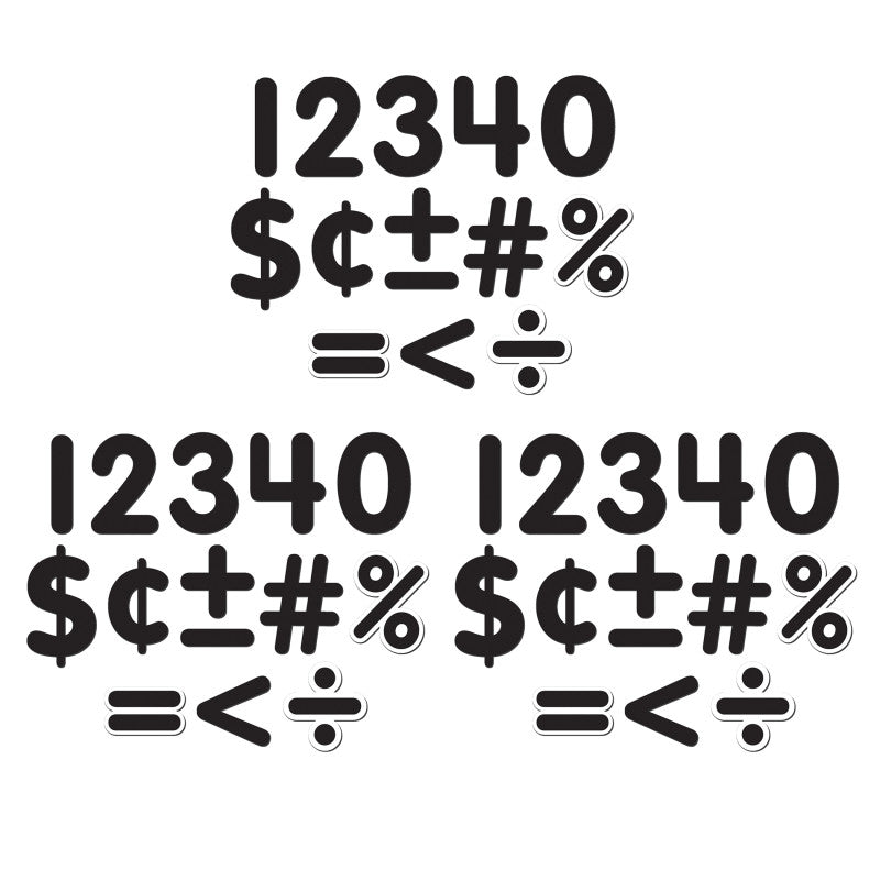 TEACHER CREATED RESOURCES - Black Classic 2-1/2" Magnetic Numbers, 65 Pieces Per Pack, 3 Packs