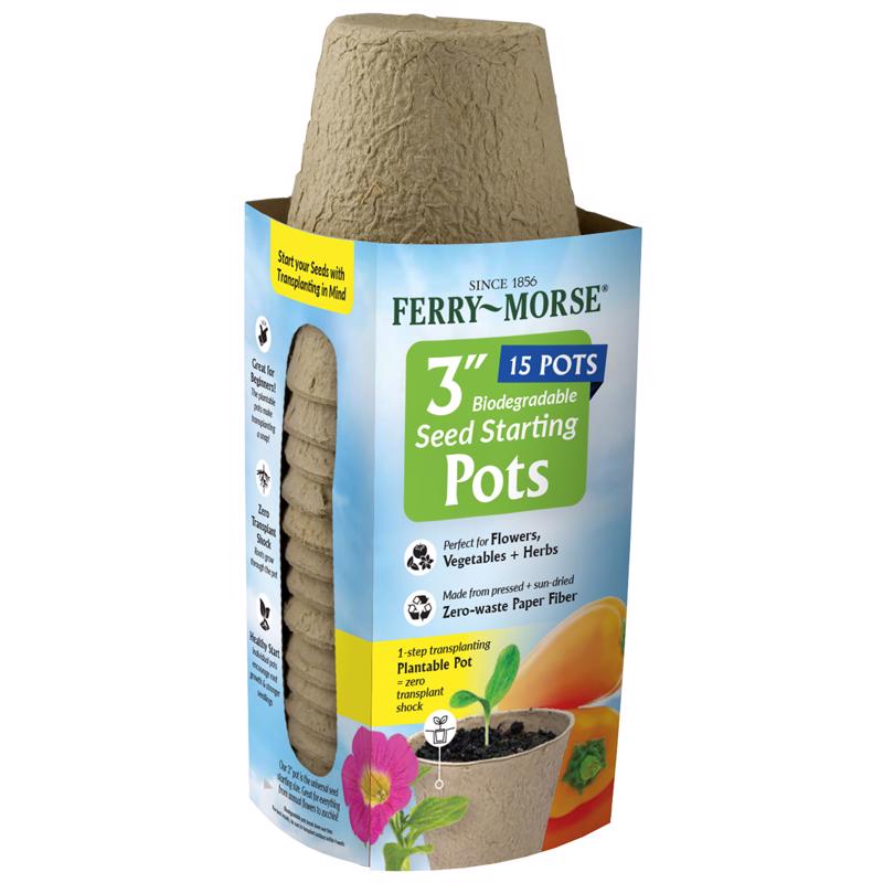 PLANTATION PRODUCTS - Ferry-Morse 15 Cells 3 in. H X 3 in. W X 3 in. L Seed Starting Peat Pot 15 pk