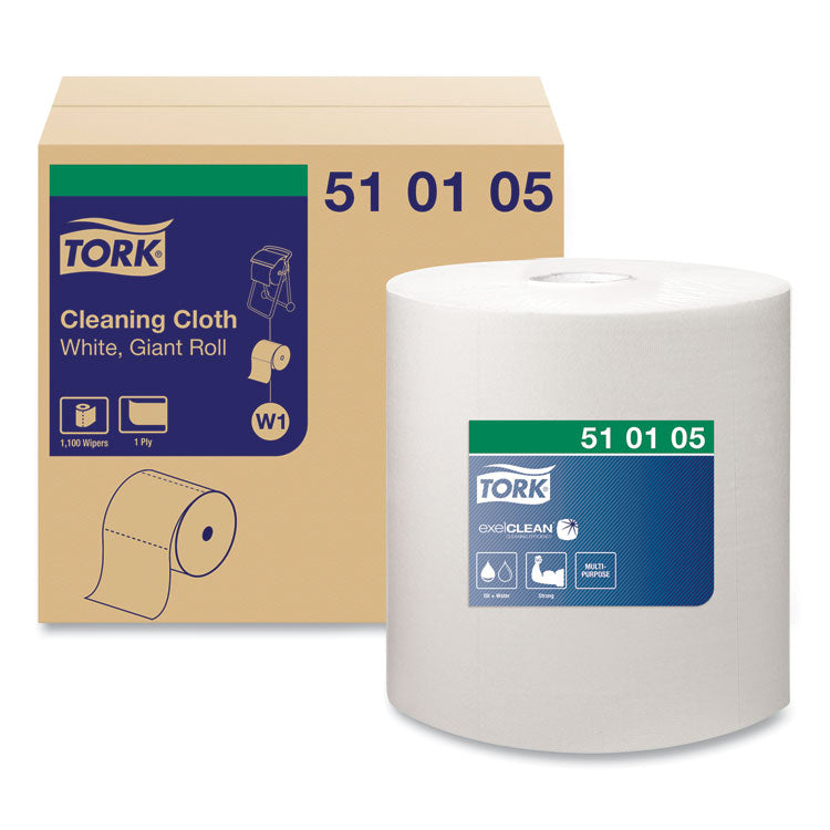 Tork - Cleaning Cloth, 12.6 x 13.3, White, 1,100 Wipes/Roll