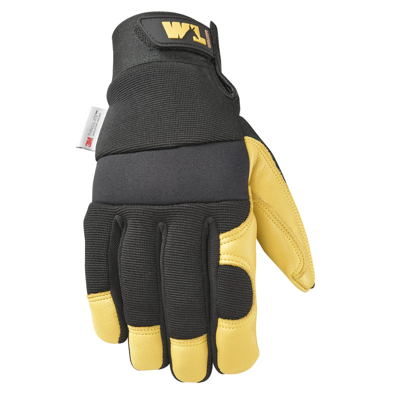 WELLS LAMONT - Wells Lamont Men's Saddletan Grain Winter Work Gloves Black/Yellow XL 1 pair