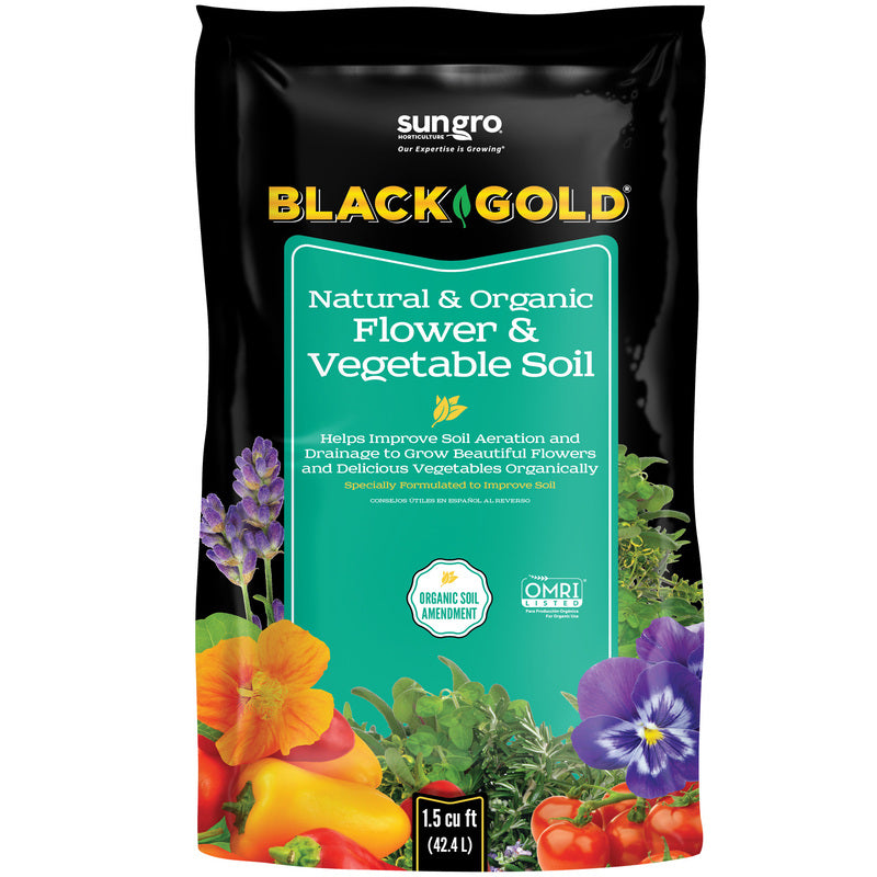 BLACK GOLD - Black Gold Organic Flower and Vegetable Garden Soil 1.5 cu ft