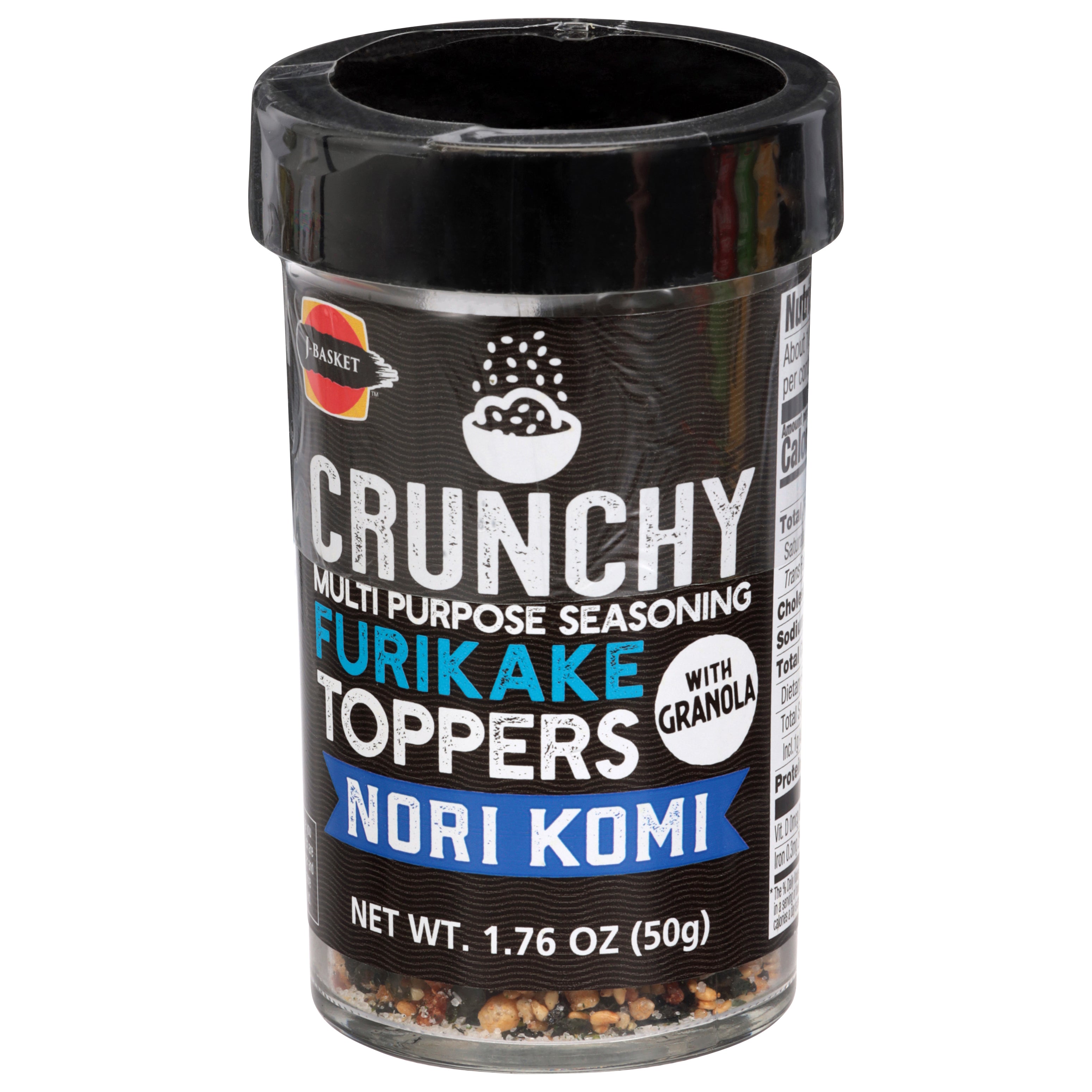 J-Basket Multi Purpose Furikake Toppers Crunchy Nori Komi Seasoning with Granola 1.76 oz - Case of 10