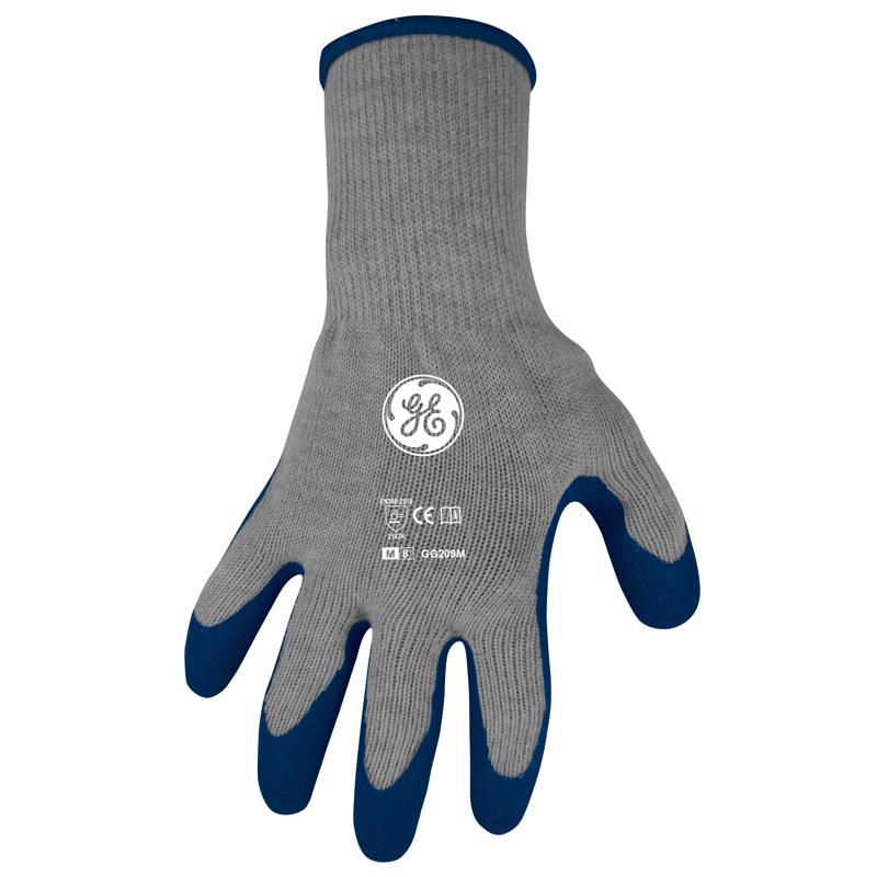 GENERAL ELECTRIC - General Electric Unisex Crinkle Dipped Gloves Blue/Gray M 1 pair