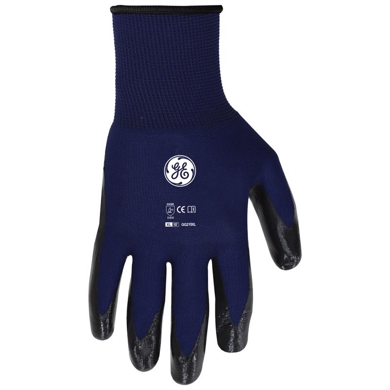 GENERAL ELECTRIC - General Electric Unisex Dipped Gloves Black/Blue XL 1 pair [GG215XLC]
