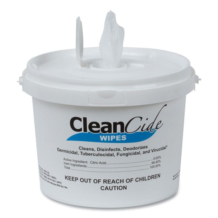 Wexford Labs - CleanCide Disinfecting Wipes, 1-Ply, 8 x 5.5, Fresh Scent, White, 400/Tub