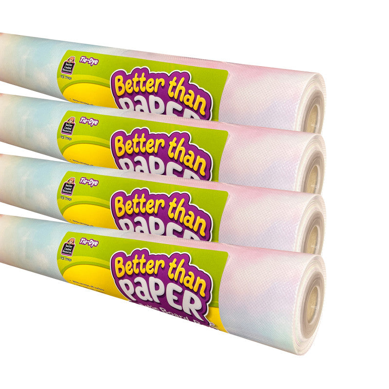 TEACHER CREATED RESOURCES - Better Than Paper Bulletin Board Roll, Tie-Dye, 4-Pack