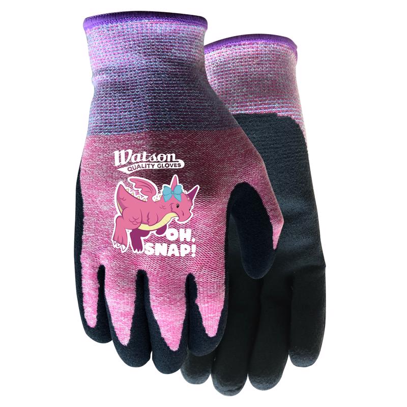 WATSON GLOVES - Watson Gloves Homegrown XS Polyester Knit Oh, Snap! Pink Gardening Gloves