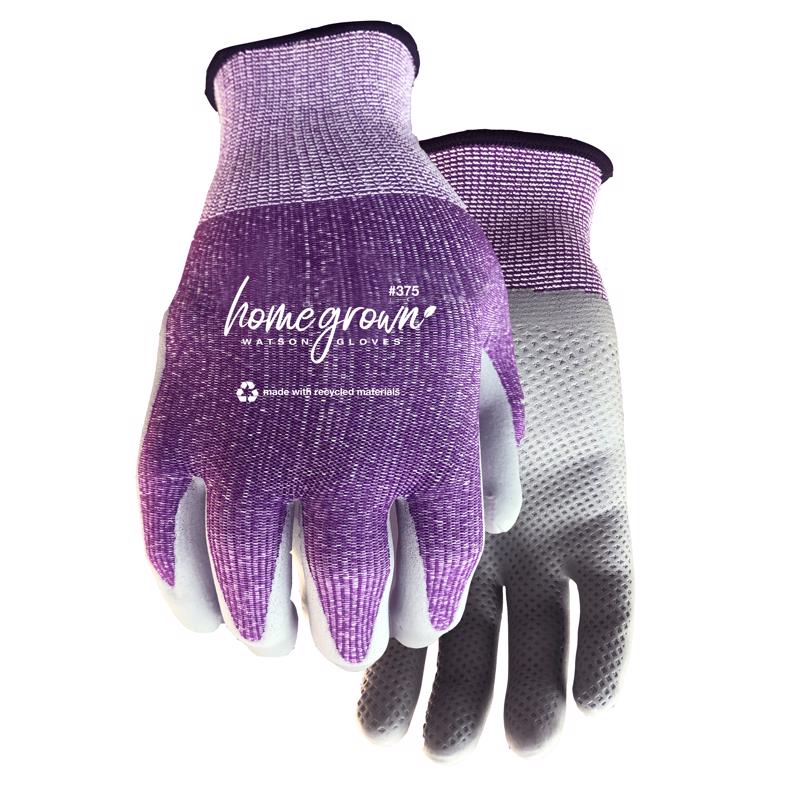 WATSON GLOVES - Watson Gloves Home Grown S Polyester Karma Purple Dipped Gloves