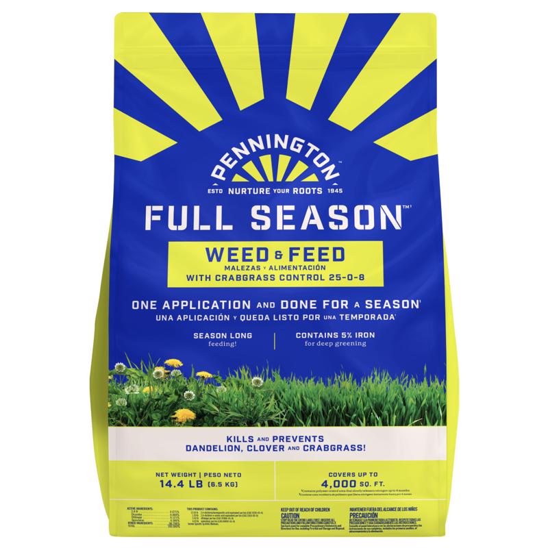 PENNINGTON - Pennington Full Season Weed & Feed Lawn Fertilizer For Multiple Grass Types 4000 sq ft