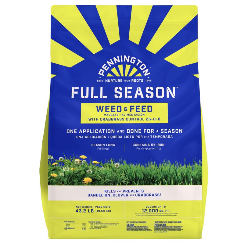 PENNINGTON - Pennington Full Season Weed & Feed Lawn Fertilizer For Multiple Grass Types 12000 sq ft