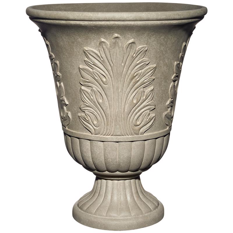 CLASSIC HOME & GARDEN - Classic Home & Garden 19 in. H X 16 in. D Plastic Larissa Urn Planter Sand
