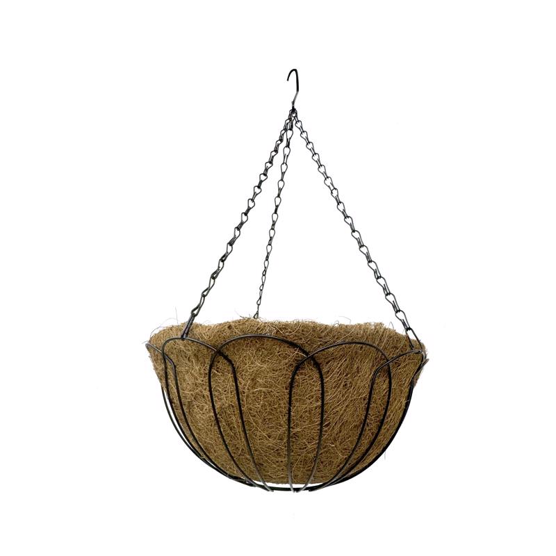LIVING ACCENTS - Living Accents 12 in. W Steel Hanging Basket Black
