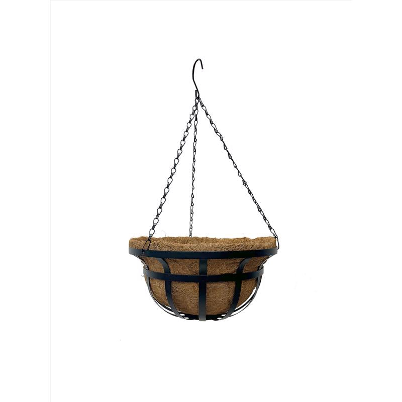 LIVING ACCENTS - Living Accents 14 in. W Coco Fiber Hanging Basket Black