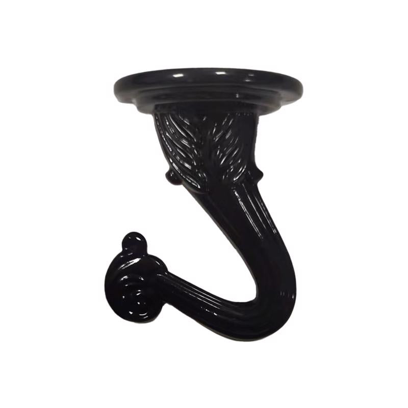 LIVING ACCENTS - Living Accents Black Zinc 1.5 in. H Sturdy Swag Hook 2 pk