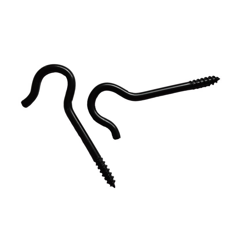 LIVING ACCENTS - Living Accents Black Steel 2.5 in. H Sturdy Swag Hook 5 pk