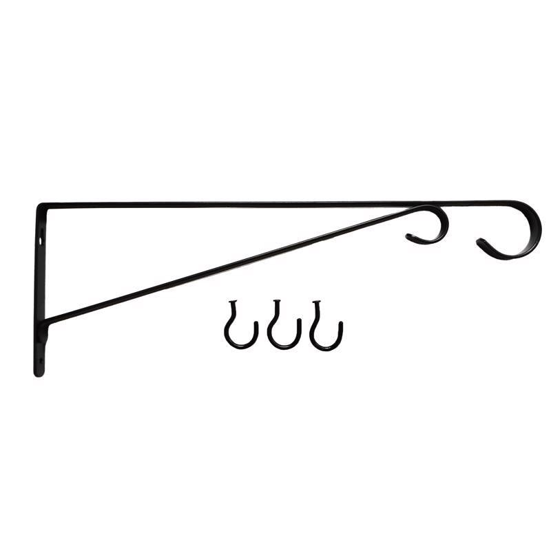 LIVING ACCENTS - Living Accents Black Steel 15 in. H Straight with Loop Plant Hanger 1 pk