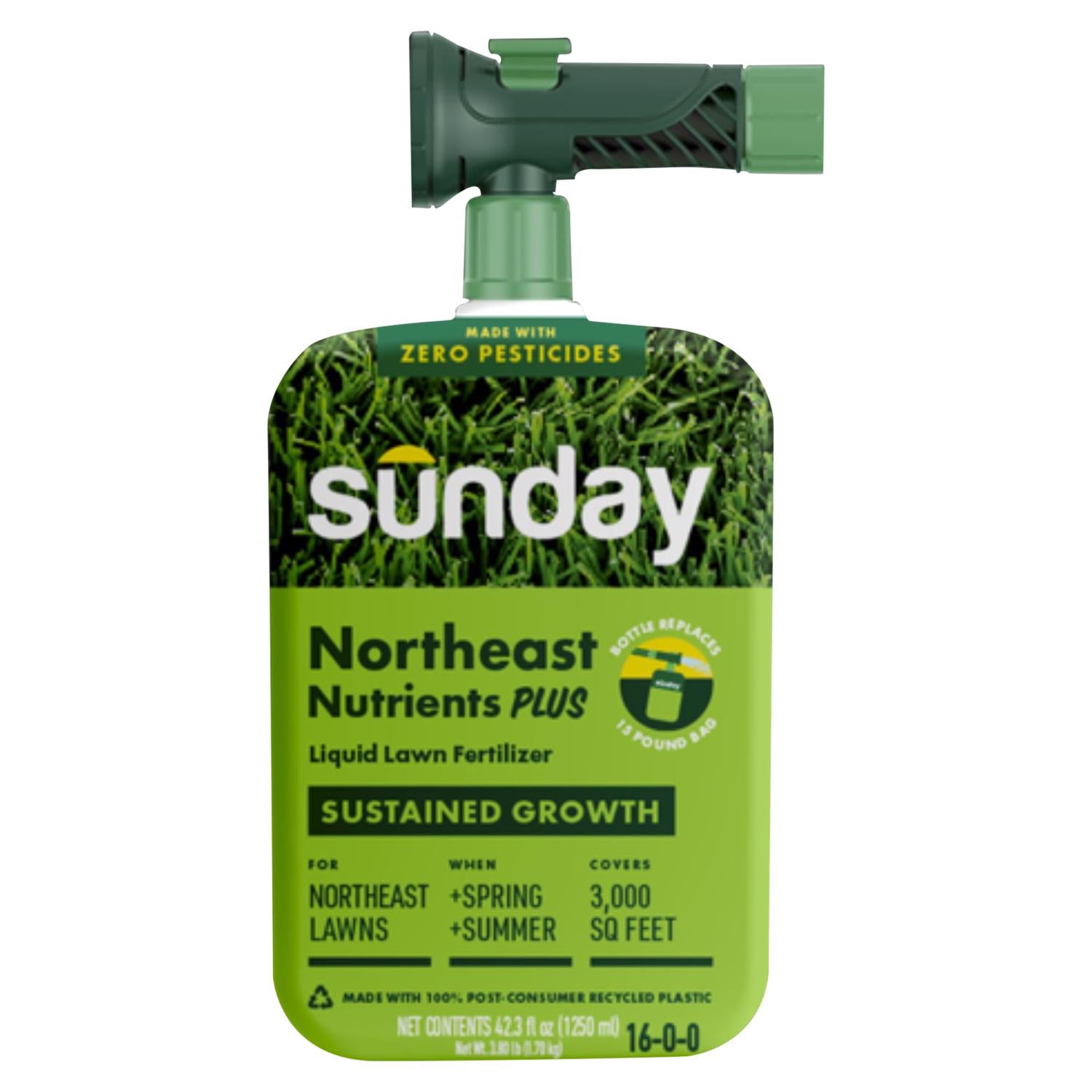 Sunday All-Purpose Lawn Fertilizer For All Grasses 3000 sq ft - Case of 4