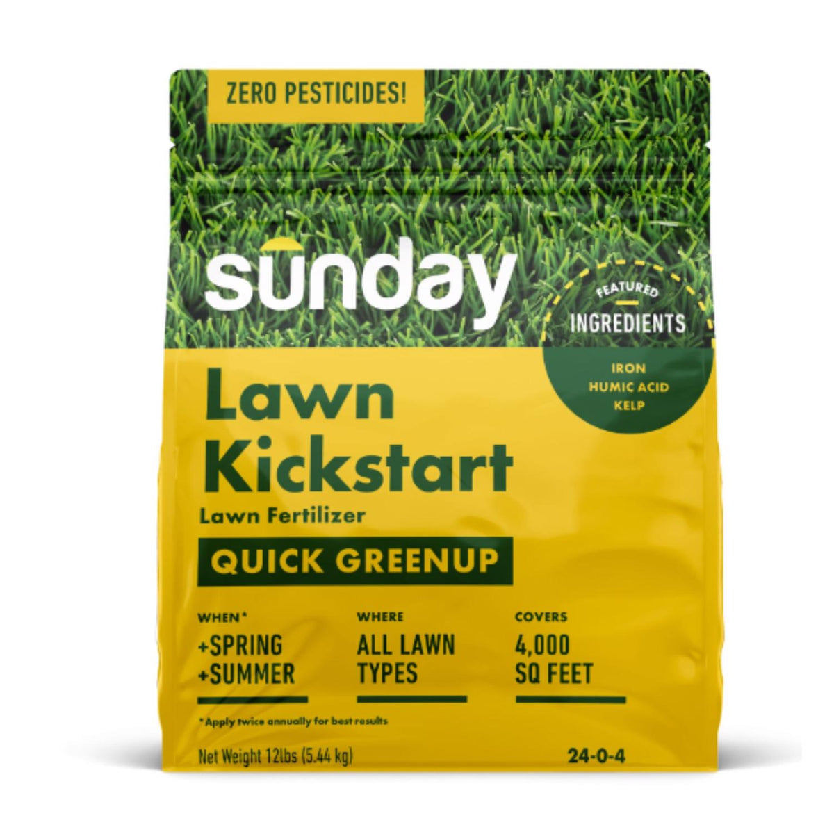 Sunday Lawn Kickstart All-Purpose Lawn Fertilizer For All Grasses 4000 sq ft - Case of 2