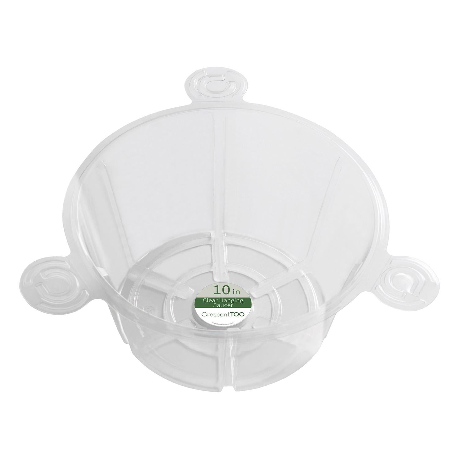 Crescent Garden 5 in. H X 10 in. D Polyethylene Hanging Basket Drip Pan Clear - Case of 25