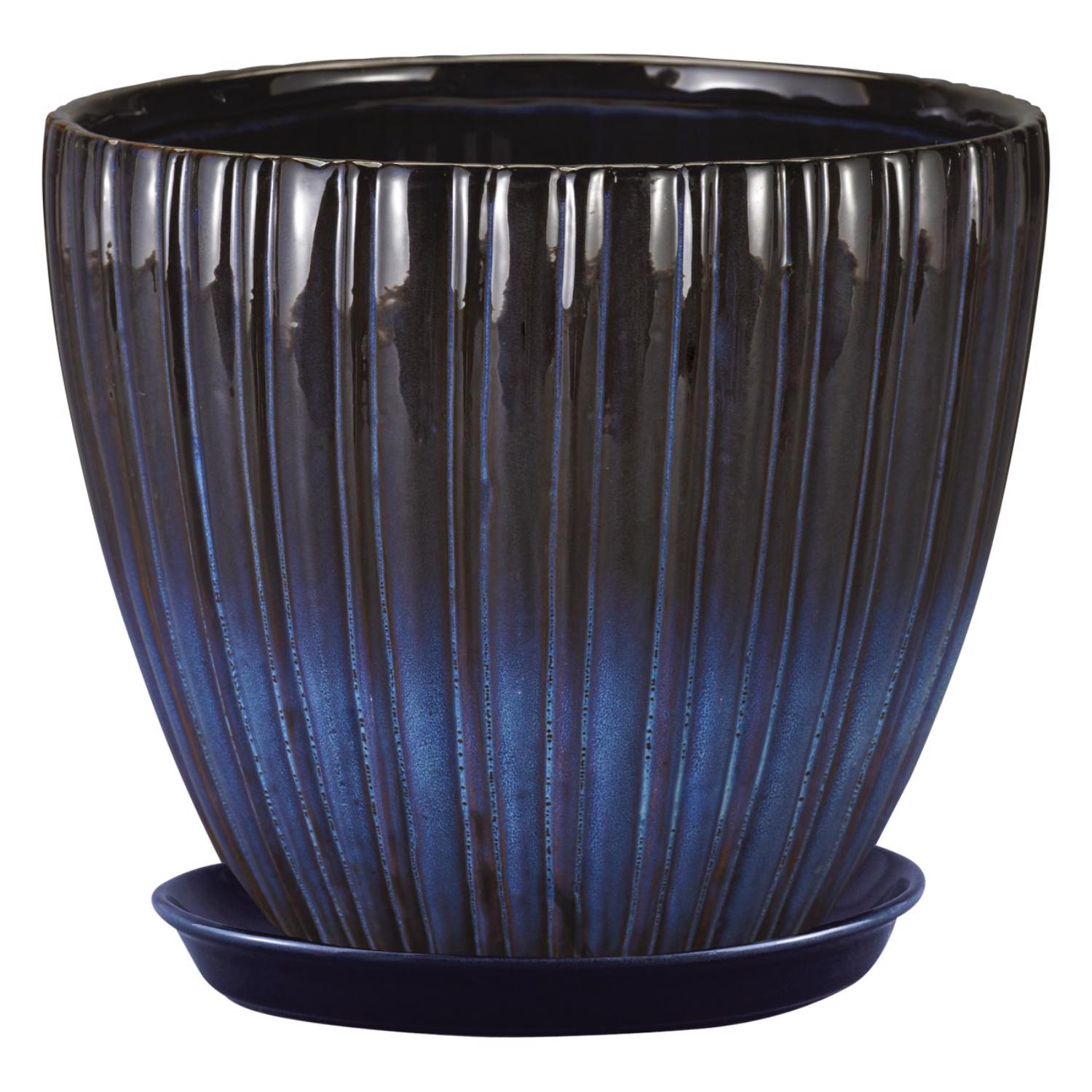 Border Concepts 6 in. W Ceramic Lady Jane Cup Planter Rain Grey - Case of 8