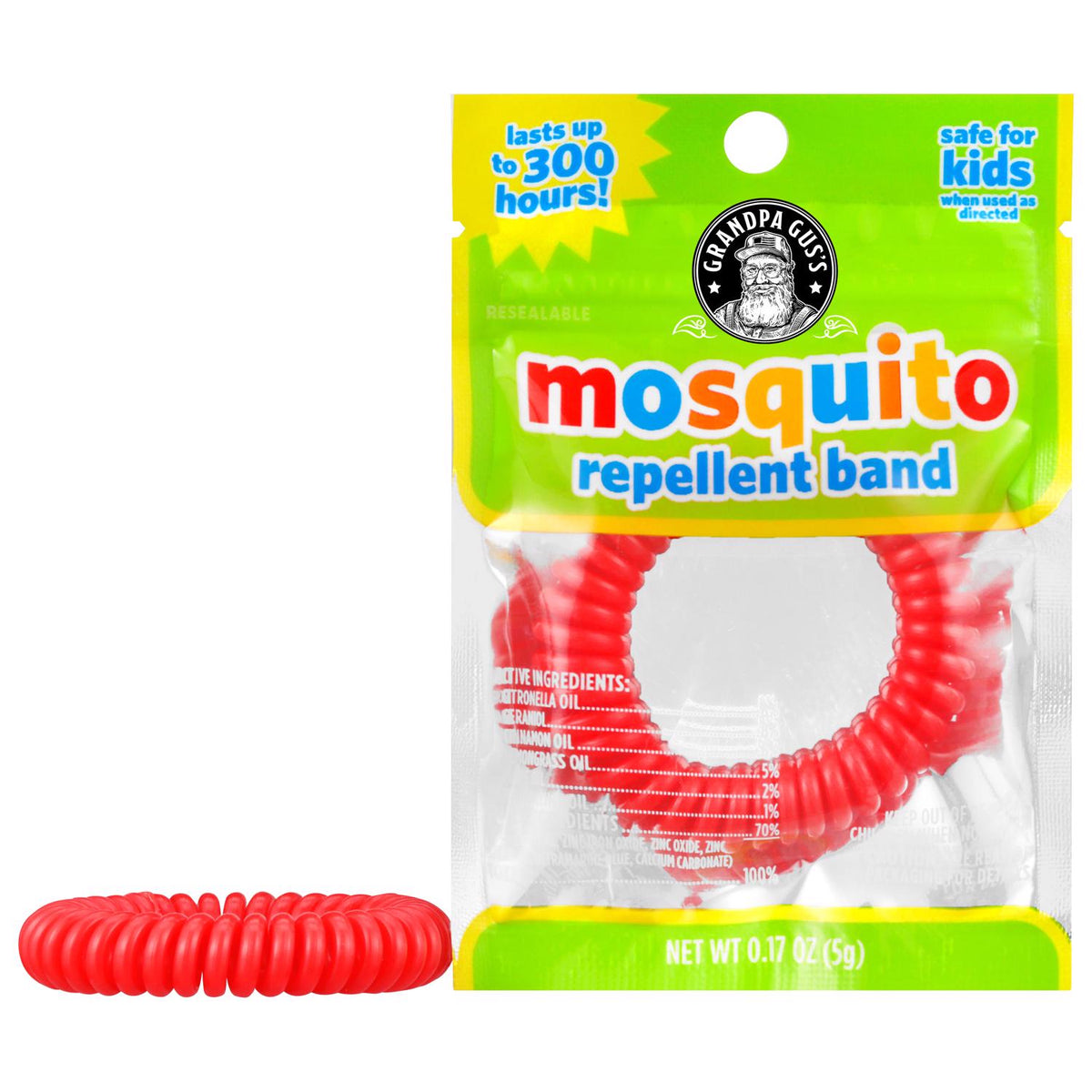 Grandpa Gus's Insect Repellent Wristband Wrist Band For Mosquitoes 1 pk - Case of 50