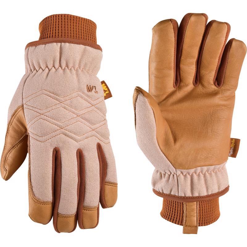 WELLS LAMONT - Wells Lamont HydraHyde Women's Indoor/Outdoor Canvas Work Gloves Brown L 1 pair
