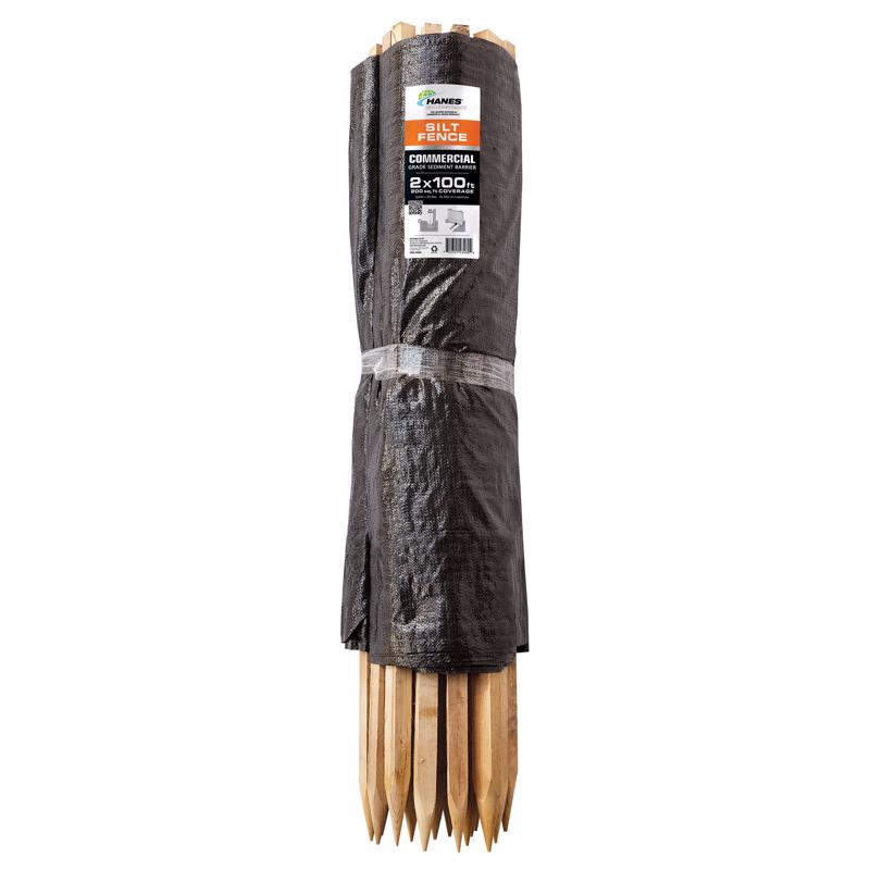 HANES - Hanes 2 ft. H X 100 ft. L Polypropylene Silt Fencing Black