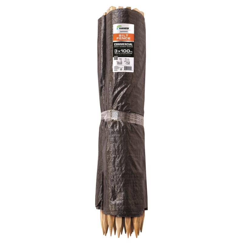 HANES - Hanes 3 ft. H X 100 ft. L Polypropylene Silt Fence Black