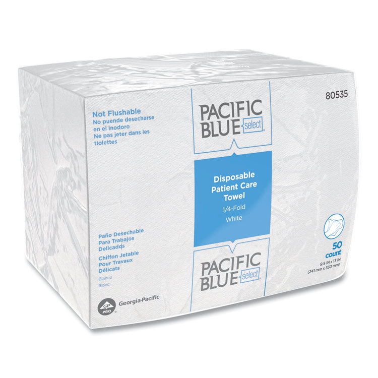 Georgia Pacific Professional - Pacific Blue Select Disposable Patient Care Washcloths, 9.5 x 13, White, 50/Pack, 20 Packs/Carton