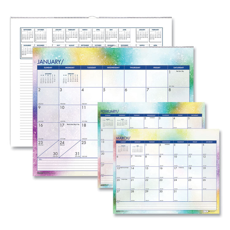 House of Doolittle - Recycled Cosmos Wall Calendar, Cosmos Artwork, 14.88 x 12, White/Blue/Multicolor Sheets, 12-Month (Jan to Dec): 2024