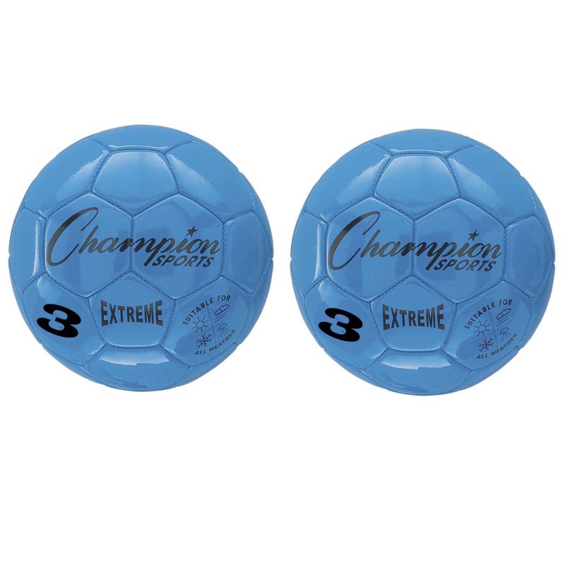 CHAMPION SPORTS - Extreme Soccer Ball, Size 3, Blue, Pack of 2