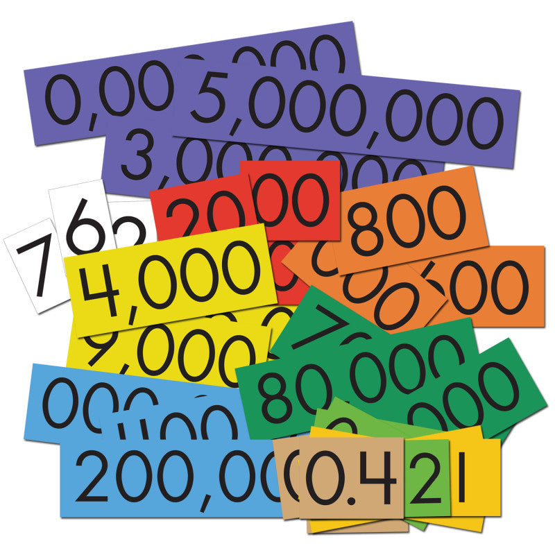 SENSATIONAL MATH - 10-Value Decimals to Whole Numbers Place Value Cards Set, Pack of 100