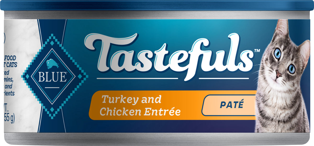 Blue Buffalo Blue Tastefuls Adult Pate Turkey and Chicken Entree Food for Cats 5.5 oz - Case of 12