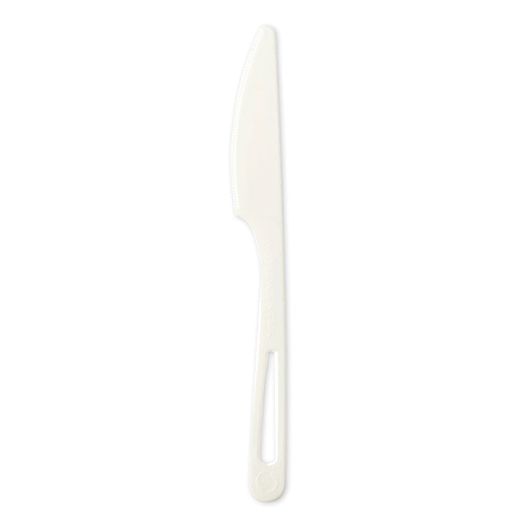 World Centric - TPLA Compostable Cutlery, Knife, 6.7", White, 1,000/Carton
