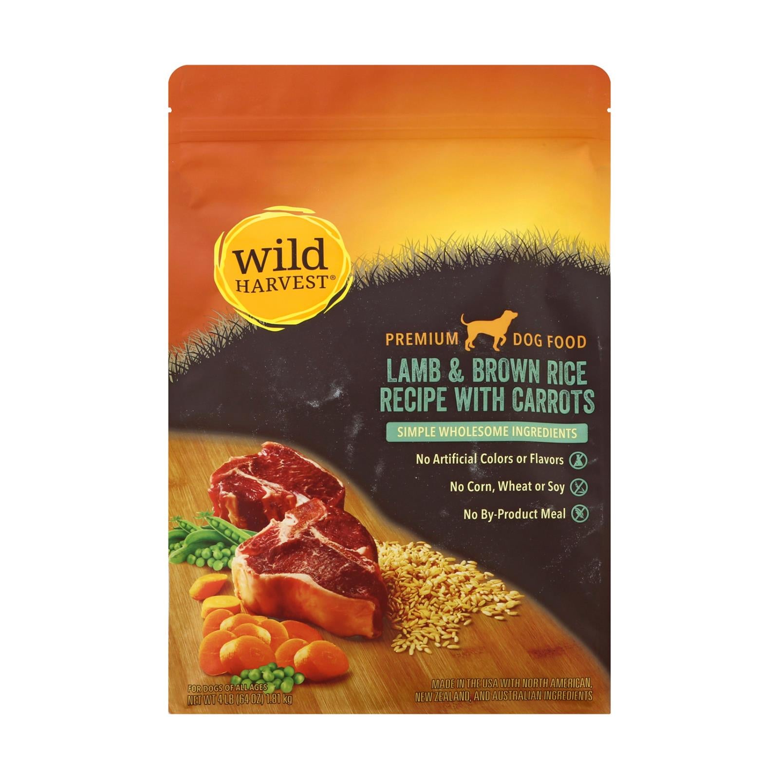 Wild Harvest - Dog Fd Lamb Brown Rice&crt - Case of 4-4 LB