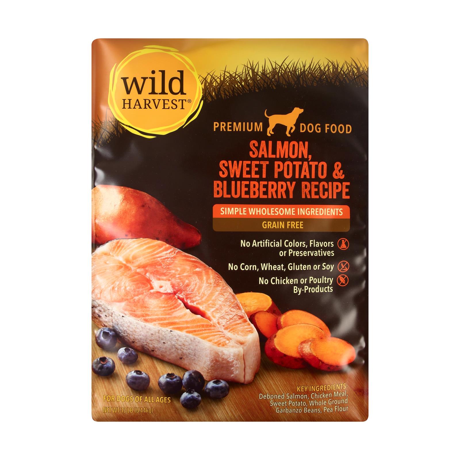 Wild Harvest - Dog Fd Slmn Pot&blbrry Gluten Free - Case of 1-12 LB