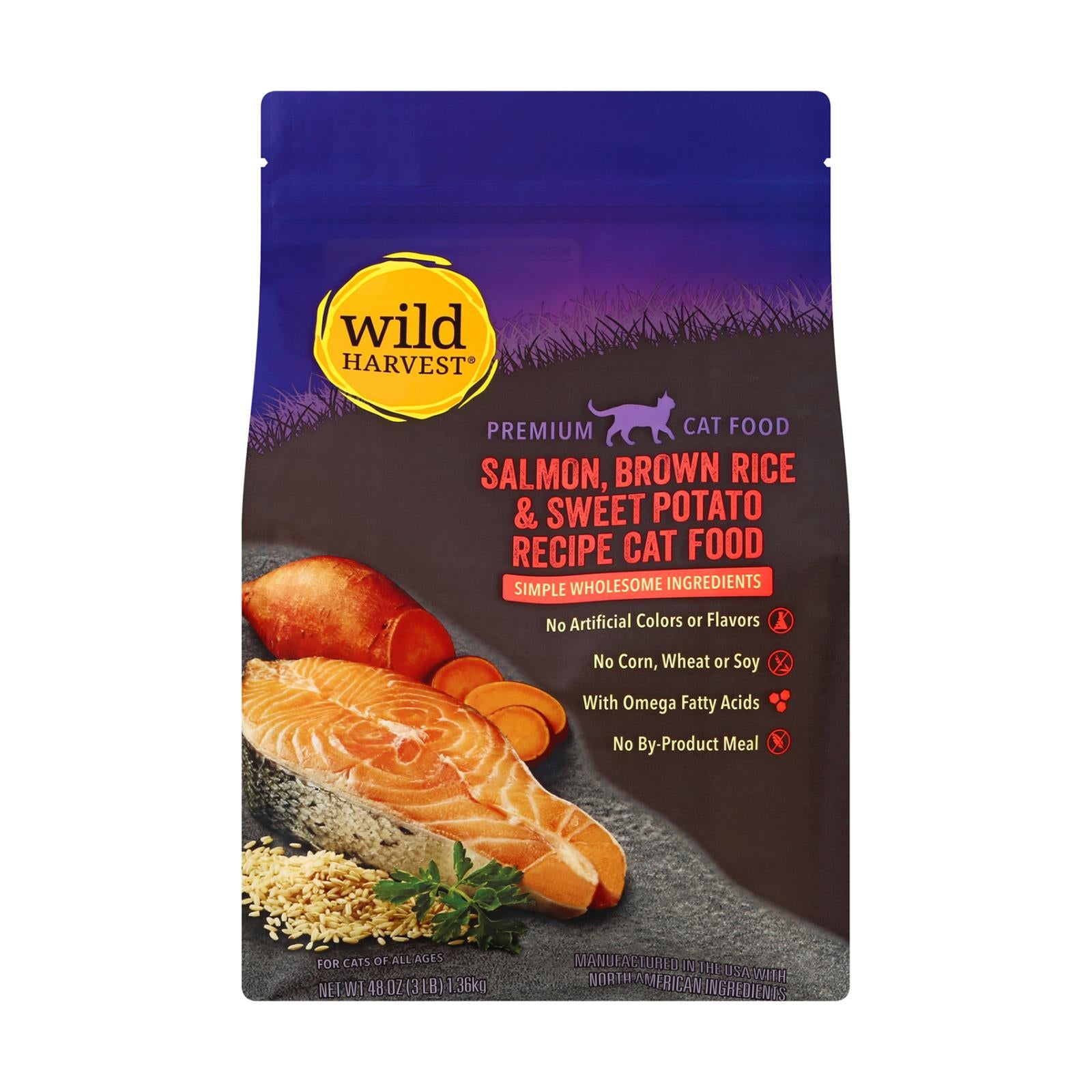 Wild Harvest - Cat Fd Brown Rice&swt Pot - Case of 4-3 LB