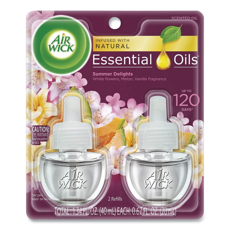 Air Wick - Life Scents Scented Oil Refills, Summer Delights, 0.67 oz, 2/Pack, 6 Packs/Carton