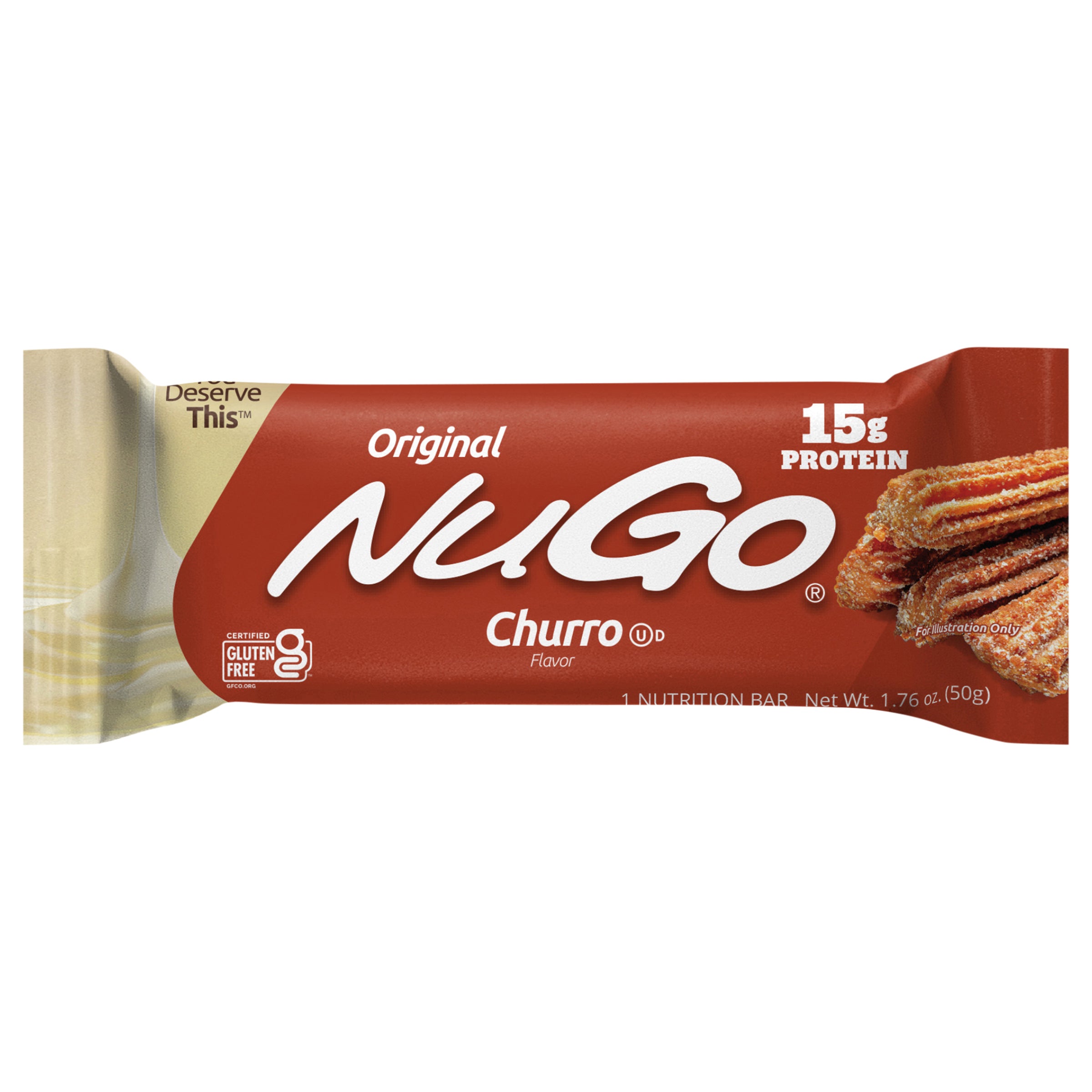 NuGo Original Churro Protein Bar 1.76 oz - Case of 15