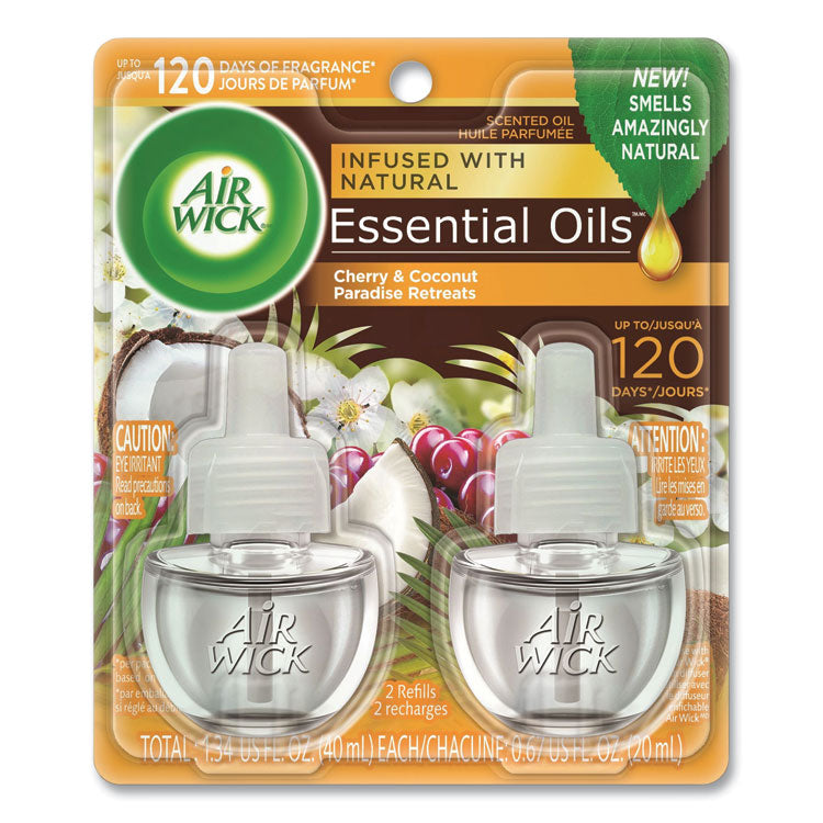 Air Wick - Life Scents Scented Oil Refills, Paradise Retreat, 0.67 oz, 2/Pack, 6 Packs/Carton