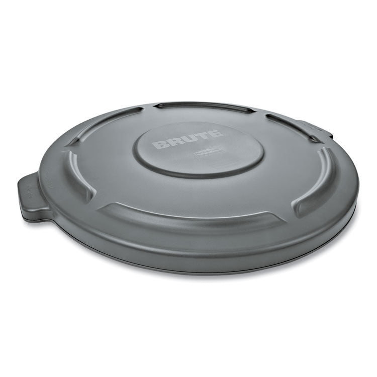 Rubbermaid Commercial - BRUTE Self-Draining Flat Top Lid, for 32 gal Round BRUTE Containers, 22.25" Diameter, Gray