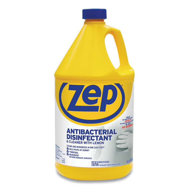 Zep Commercial - Antibacterial Disinfectant, Lemon Scent, 1 gal, 4/Carton