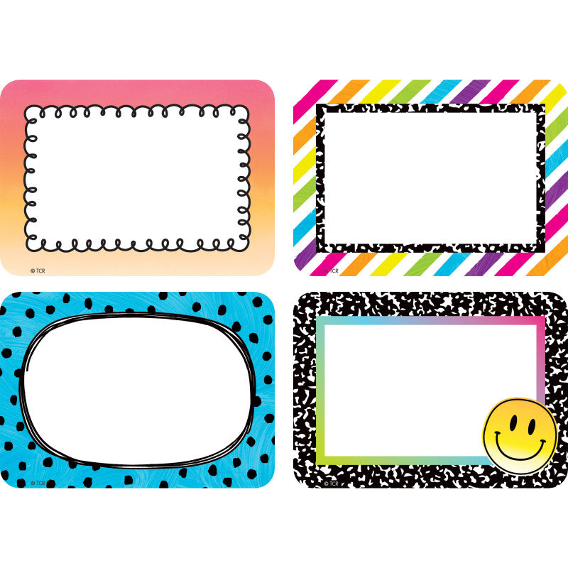 TEACHER CREATED RESOURCES - Brights 4Ever Name Tags / Labels - Multi-Pack, 36 Per Pack, 6 Packs