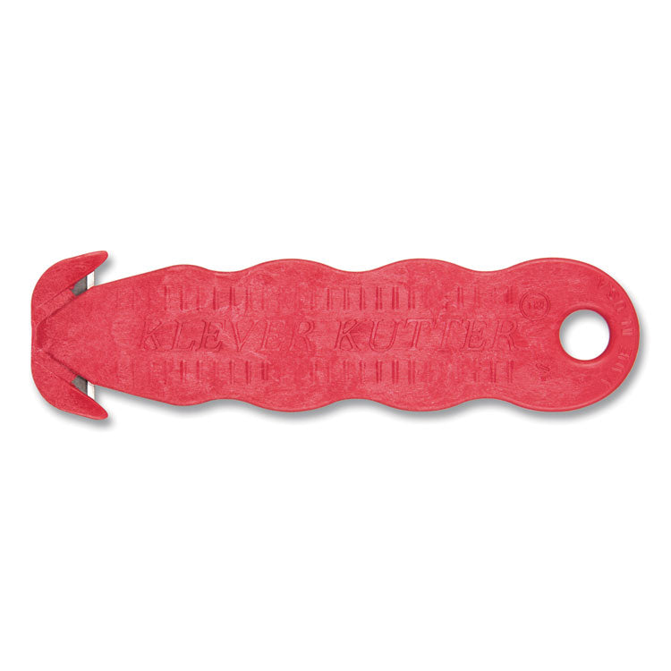 San Jamar - Klever Kutter Safety Cutter, 3 Razor Blades, 1" Blade, 4" Plastic Handle, Red