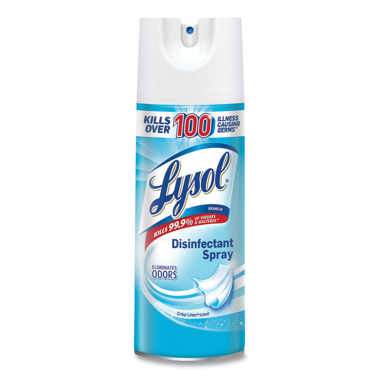 LYSOL Brand - Disinfectant Spray, Crisp Linen Scent, 12.5 oz Aerosol Spray, 12/Carton