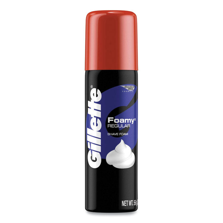 Gillette - Foamy Shave Cream, Original Scent, 2 oz Aerosol Spray Can, 48/Carton